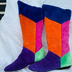 Passport Vintage Multicolor Boots  Sz 6